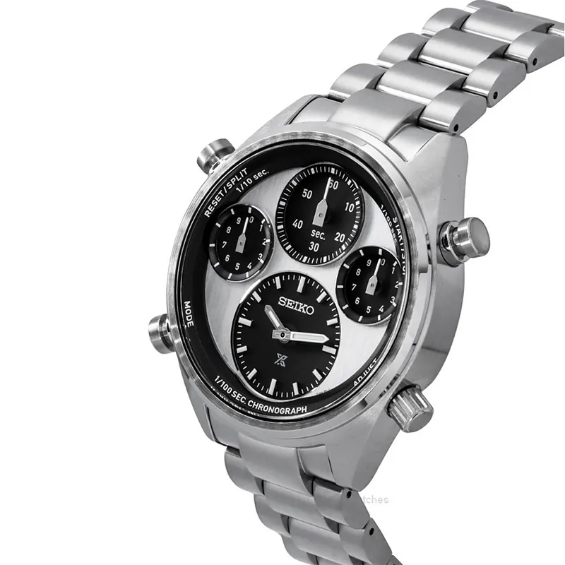 Seiko Prospex Speedtimer Solar Black & White Panda Men's Watch- SFJ001P1